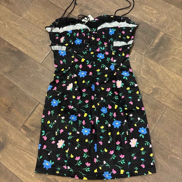 For Love And Lemons Black Dress with Floral Accents - Picture 5 of 5